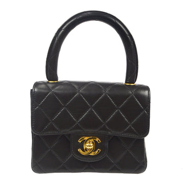 CHANEL Classic Flap Handbag Black Lambskin 76815