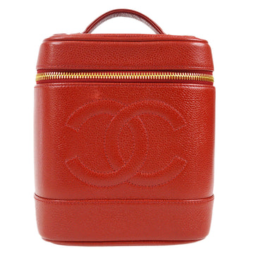 CHANEL 1996-1997 Timeless Vanity Handbag Red Caviar 87822
