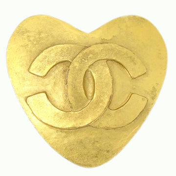 CHANEL Heart Brooch Gold 95P 87895