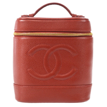 CHANEL 1996-1997 Timeless Vanity Handbag Red Caviar 96817