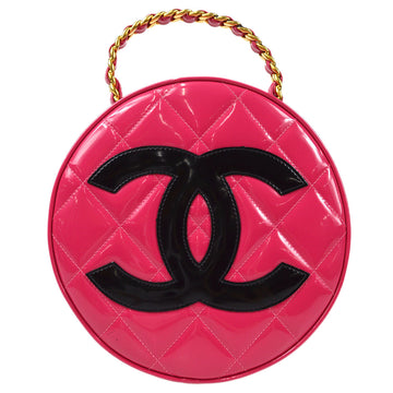 CHANEL 1994-1996 Round Vanity Handbag Pink 87880