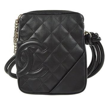 Chanel Cambon Ligne Quilted Crossbody Bag Black White Calfskin 98565