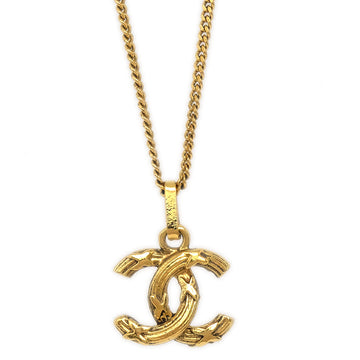 CHANEL Mini CC Gold Chain Pendant Necklace 97348