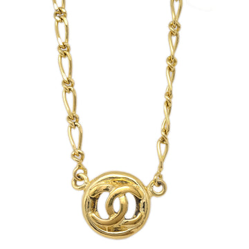 CHANEL 1983 Circled CC Gold Chain Pendant Necklace 97544