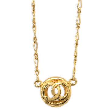 CHANEL 1983 Circled CC Gold Chain Pendant Necklace 97567