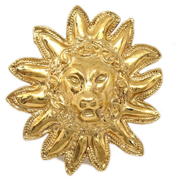 CHANEL Lion Brooch Pin Gold 66494