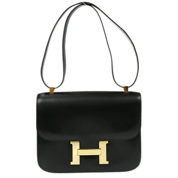 HERMES * Constance 23 Shoulder Bag Black Box Calf 88204