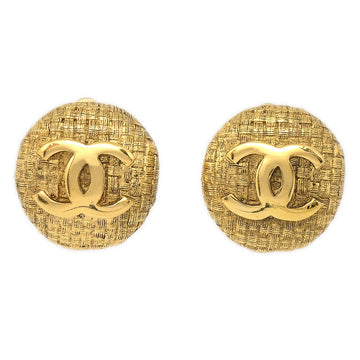 CHANEL Button Earrings Clip-On Gold 29/2906 68026