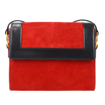 CELINE * M13 Ring Shoulder Bag Red Velvet 68828
