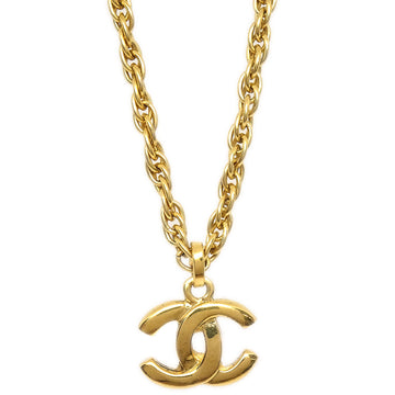 CHANEL 1980s Mini CC Gold Chain Pendant Necklace Gold 78652
