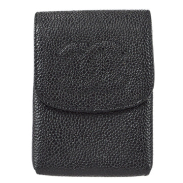 CHANEL Cigarette Case Pouch Bag Caviar Black 97769