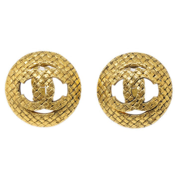 CHANEL Button Earrings Gold Clip-On 29/2889 68019
