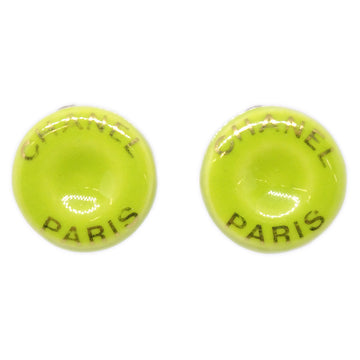 CHANEL Button Earrings Clip-On Green 97P 68058
