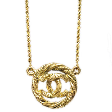 CHANEL Medallion Gold Chain Pendant Necklace 3622 78644