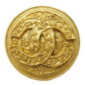 CHANEL Medallion Brooch Pin Gold 94A 78661