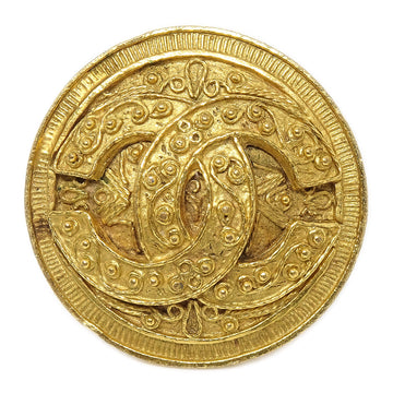 CHANEL Medallion Brooch Pin Gold 94A 78662