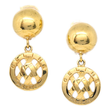 CELINE Dangle Earrings Gold Clip-On 78606
