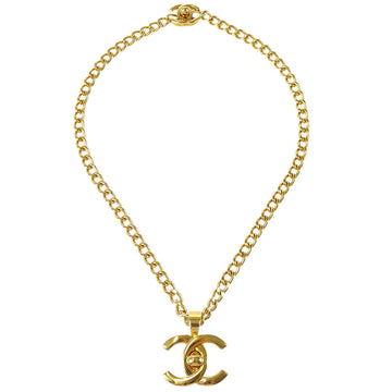 CHANEL Turnlock Gold Chain Necklace 96P 78638
