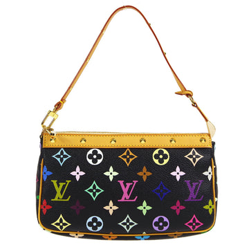 LOUIS VUITTON Pochette Accessoires Handbag Black Multicolor M92648 78345
