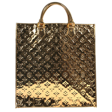 LOUIS VUITTON Sac Plat Tote Handbag Gold Monogram Miroir M40268 78582