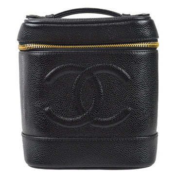 CHANEL Vanity Handbag Black Caviar 78711