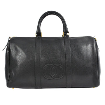 CHANEL Duffle Travel Handbag Black Caviar 78681