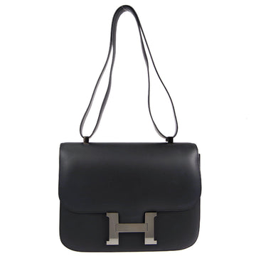 HERMES * Constance 29 Shoulder Bag Black Chamonix 89687