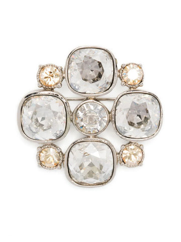 CHANEL CC Crystal-Embellished Brooch