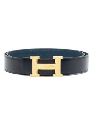 HERMES Reversible Navy/Blue Leather Belt