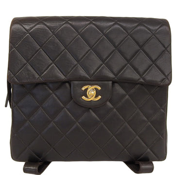 CHANEL Around 1997 Made Square Classic Flap Backpack Black