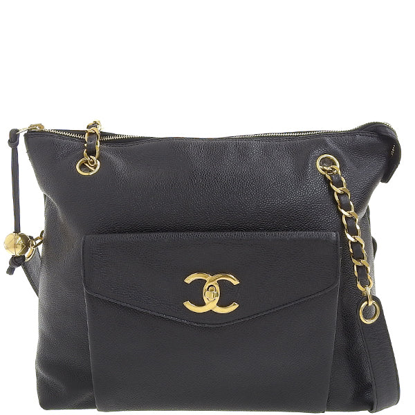 Chanel Front Turnlock Leather Tote