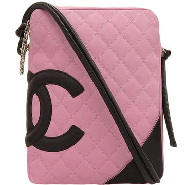 CHANEL Around 2005 Made Cambon Shoulder Bag Pink/Black