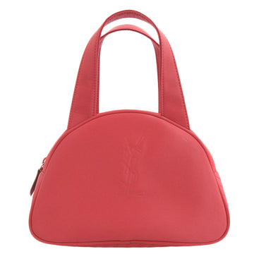 YVES SAINT LAURENT Nylon Logo Embossed Top Handle Bag Red