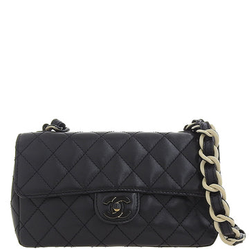 Chanel Calfskin Wild Stitch Flap Bag in Black