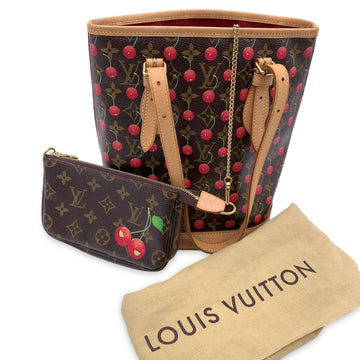 LOUIS VUITTON Limited Edition Monogram Cerises Murakami Bucket Bag