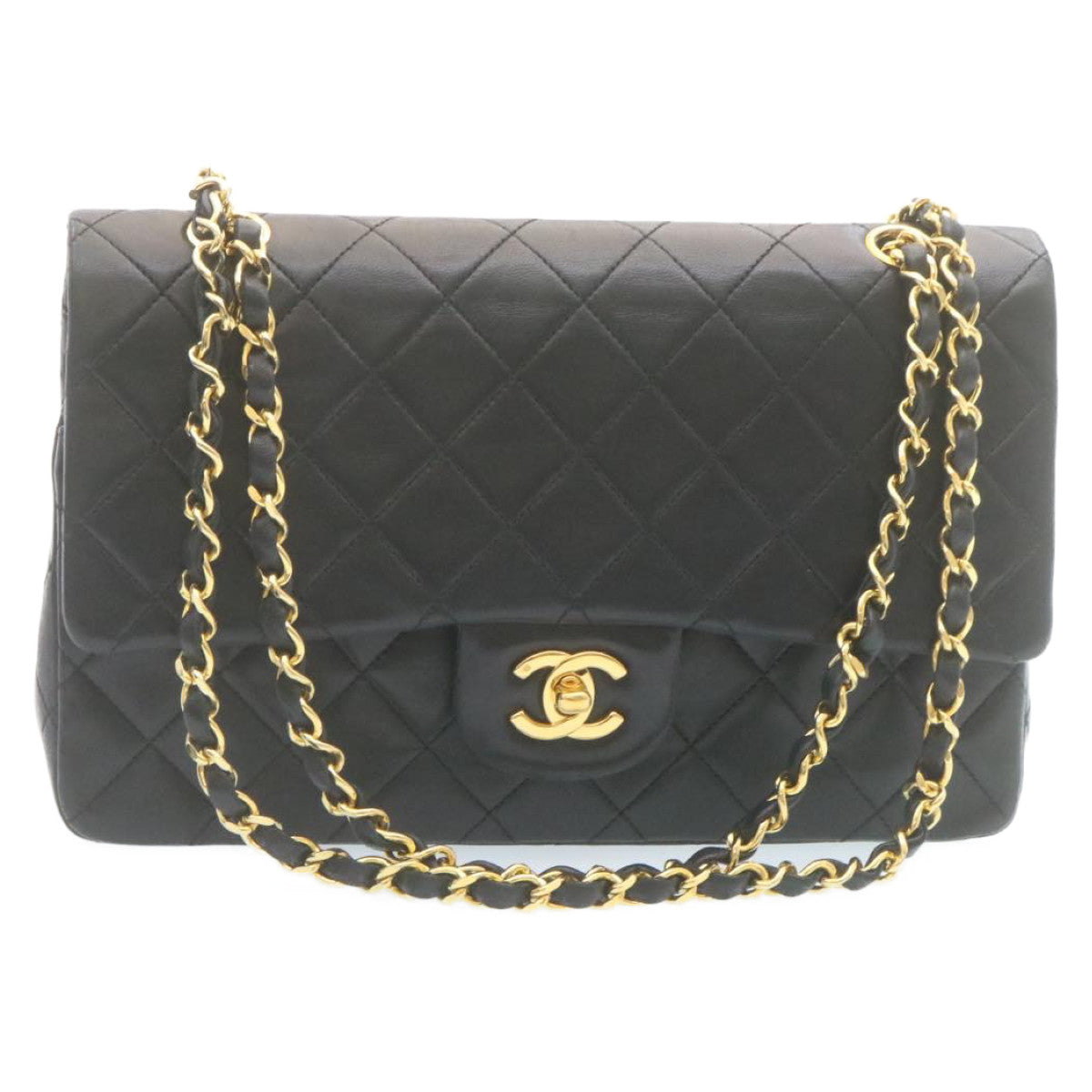 Chanel Long 3 Flap Wallet - Black Lamb/Gold