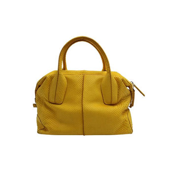 TOD'S Yellow Python D-Styling Bauletto Bag