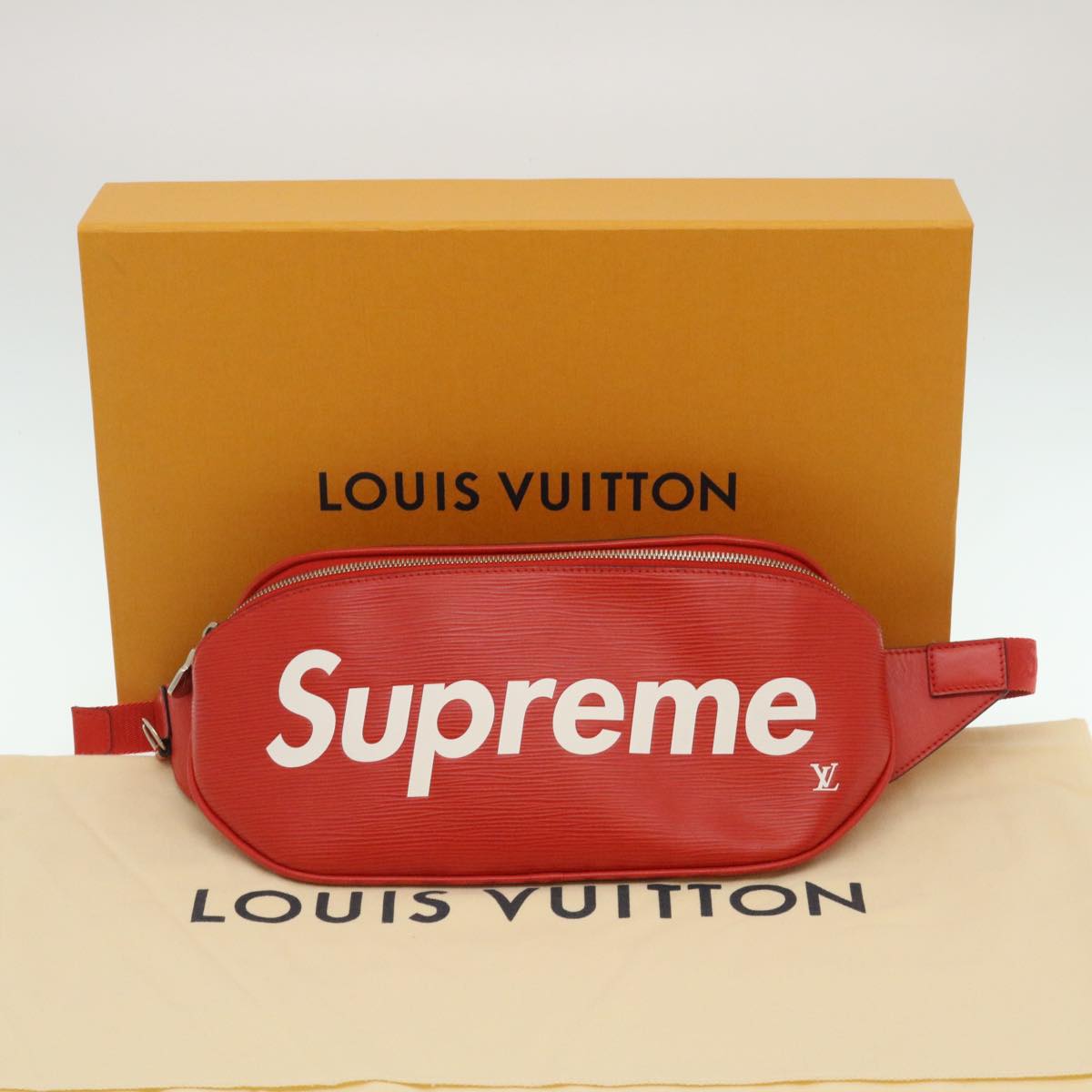 LOUIS VUITTON x Supreme Epi Bum bag Body Bag Red M53418 LV Auth