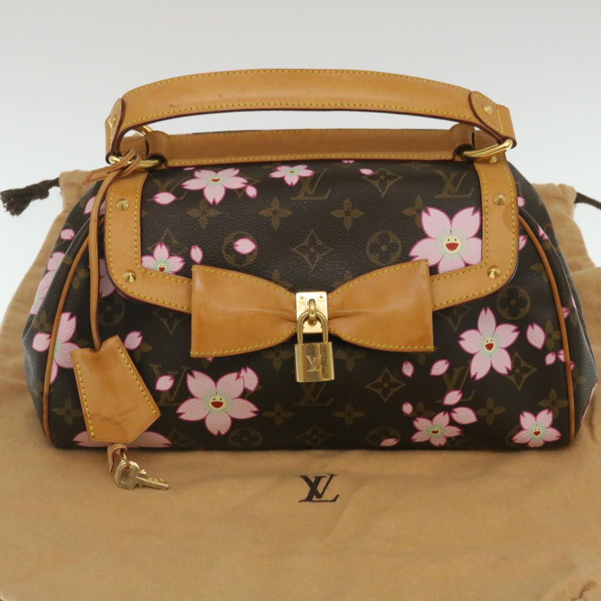 Auth Louis Vuitton Monogram Cherry Blossom Sac Retro PM M92012 7E120300m