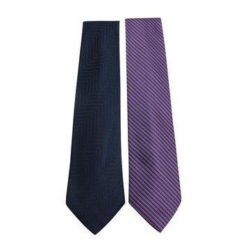 VALENTINO Set of Ties: Navy Blue & Purple Pattern