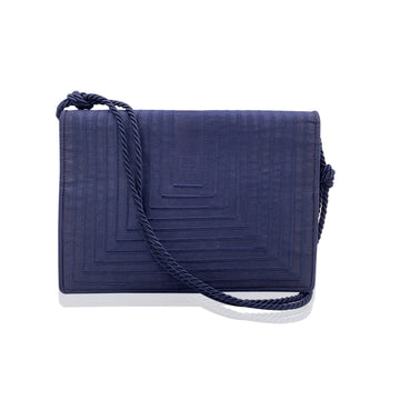 FENDI Vintage Blue Satin Crossbody Bag Or Clutch With Stitchings