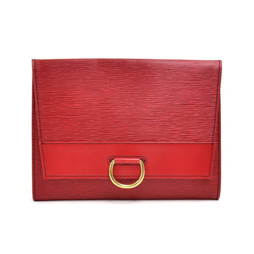 LOUIS VUITTON Vintage Pochette Lena Red Epi Leather Clutch Bag