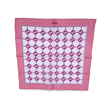 GUCCI Vintage Pink Gg Logo Cotton Neck Scarf Pocket Square