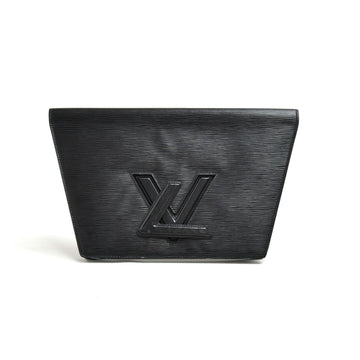 LOUIS VUITTON Vintage Pochette Trapeze GM Black Epi Leather Clutch Bag