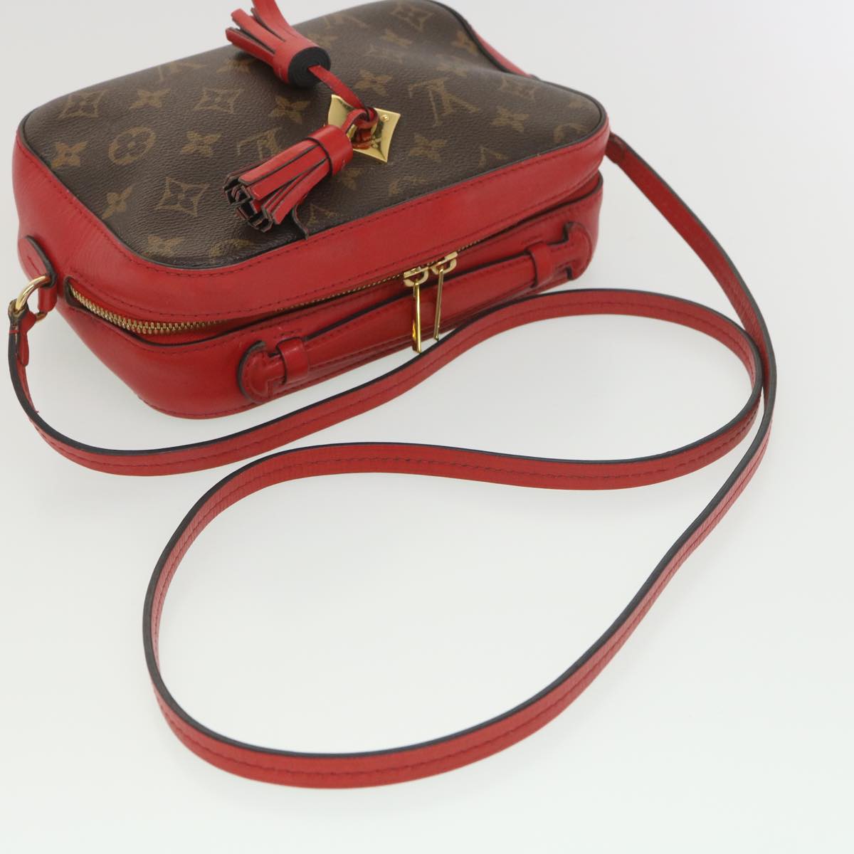 Louis Vuitton Monogram Saintonge Shoulder Bag Red M43556 LV Auth 38215