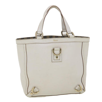 GUCCI Shoulder Bag Leather White 130739 Auth 38678
