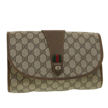 GUCCI GG Canvas Web Sherry Line Clutch Bag Beige Red Green 89.01.030 Auth 39241