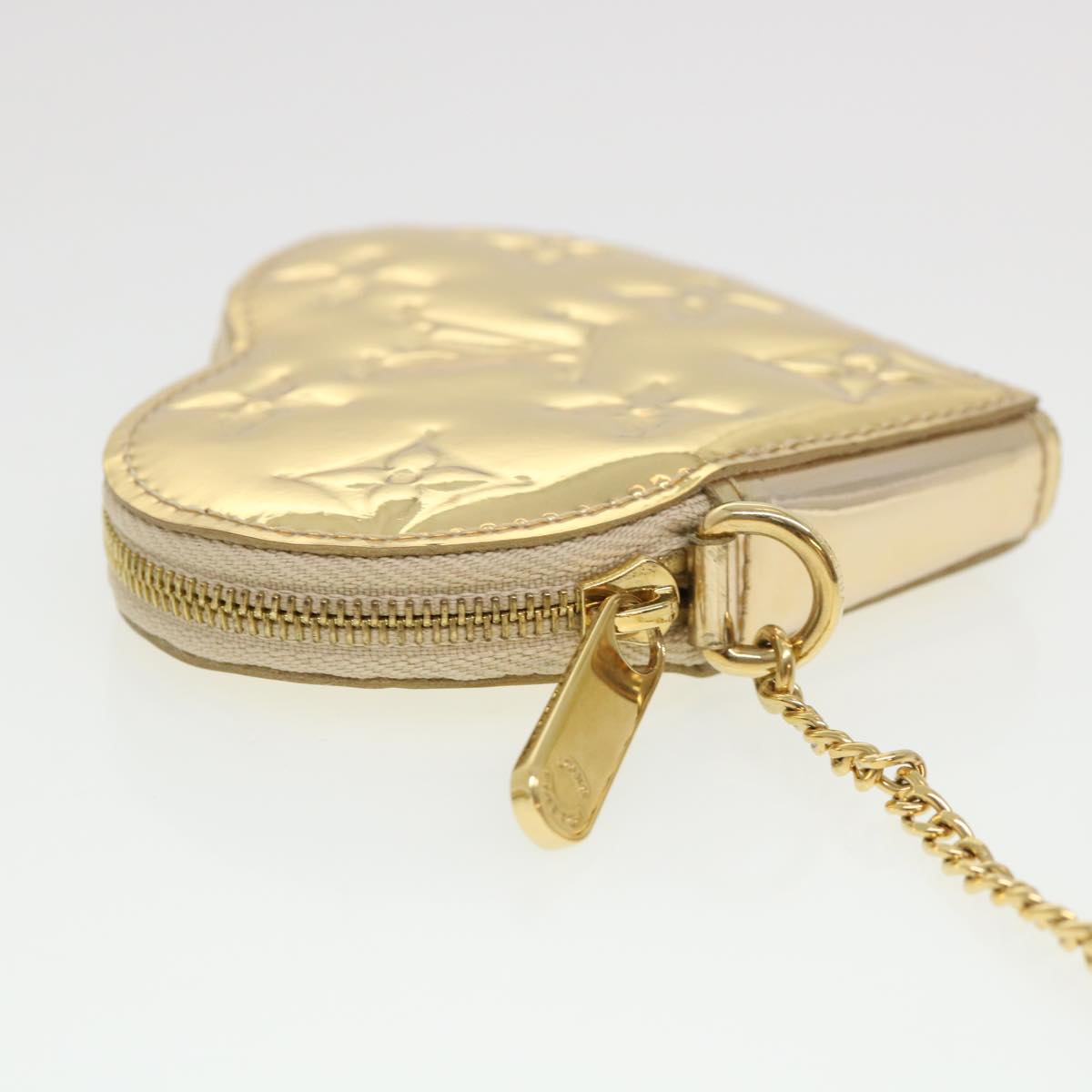 Louis Vuitton Gold Monogram Miroir Coeur Heart Coin Purse QJA09S1TDB012