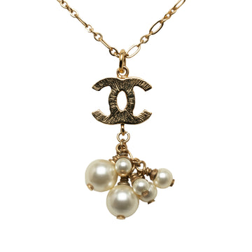 CHANEL CC Faux Pearl Necklace Costume Necklace
