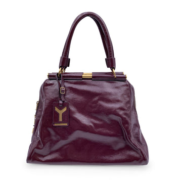 YVES SAINT LAURENT Purple Patent Majorelle Bag Handbag Satchel
